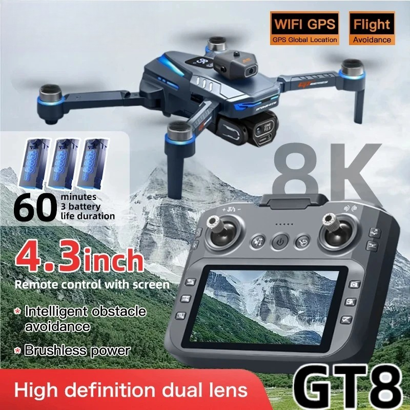 Drone Camera Night Vision - Drone GT8 original 8K professionnel avec