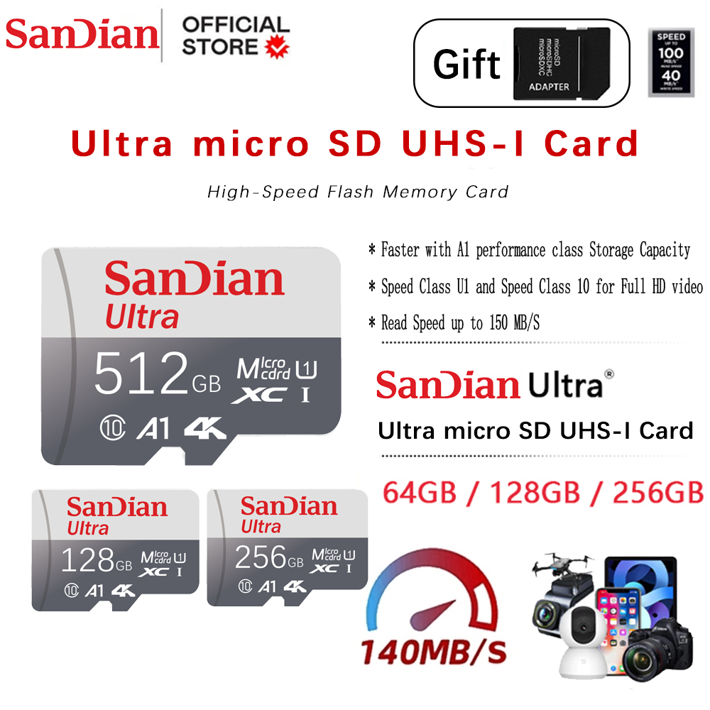 Drone Camera Waterproof - Carte Micro TF SD 128 Go,