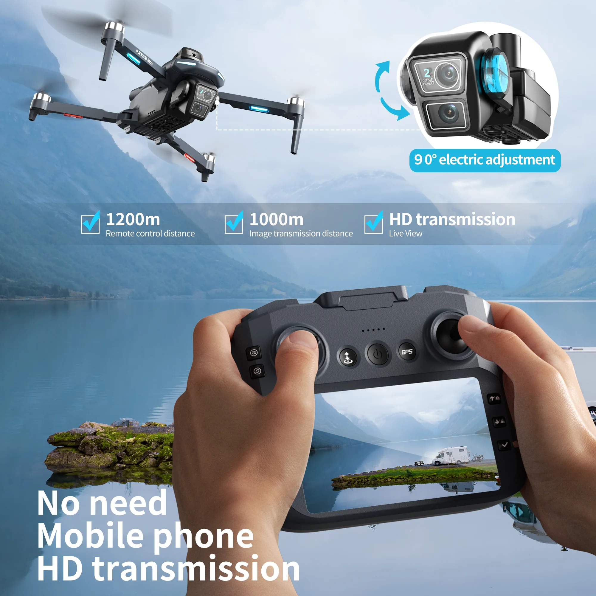 Drone GPS Original XT606 MAX 4 - Drone Camera Night Vision avis et prix